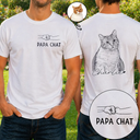 Custom Photo,Art Design,French,Cat Dad,Pet Lovers,Gift For Father,Non-Eng,Adorable,Photo - Pencil Sketch - Remove BG - Photo Personnalisée Croquis Au Crayon Photo Personnalisée Croquis Au Crayon Papa Chat Papa Chien Mama Chat Mama Chien - T-Shirt Personnalisé