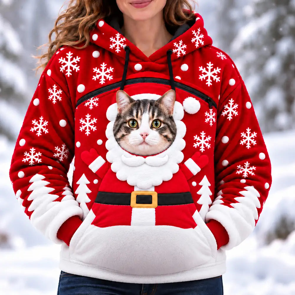 Adorable,Christmas,Gift For Mother,Gifts For Her,Icon,Pet Lovers,Pet Mom - Funny Adorable Gift For Dog Cat Mom - Personalized Warm And Cozy Christmas Pet Carrier Hoodie