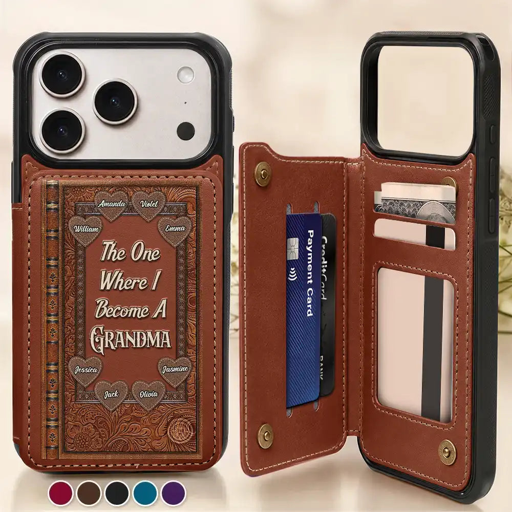 Book Themed The One Where I Become A Mom - Personalized Leather Flip Wallet Phone Case
