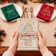 Christmas,Family,Custom Text,Happy - Family Name Tree Bell Star Shape Christmas Table Decor - Personalized Reusable Napkin