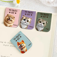 Reading, Pet Lovers, Happy, Dog Lovers, Cat Lovers, Gift For Yourself - Pet Lovers 3D Effect You Pawsed Here - Personalized Leather Magnetic Bookmark