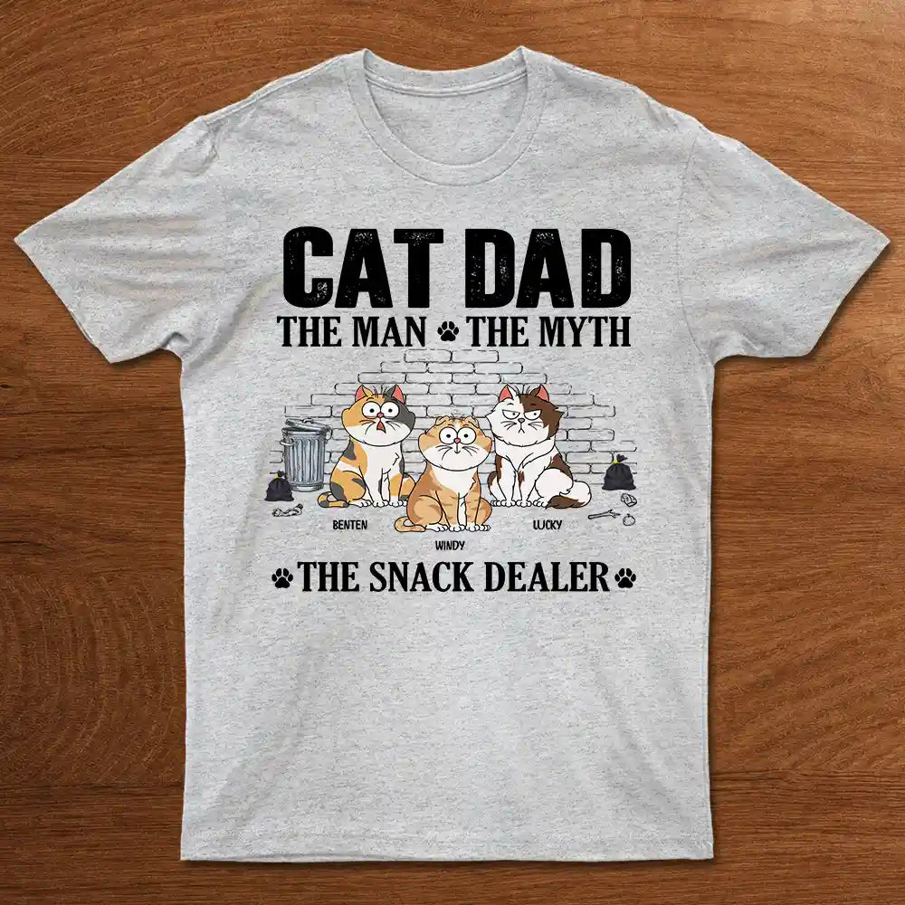 The Man The Myth The Snack Dealer - Gift For Cat Dad - Personalized T Shirt