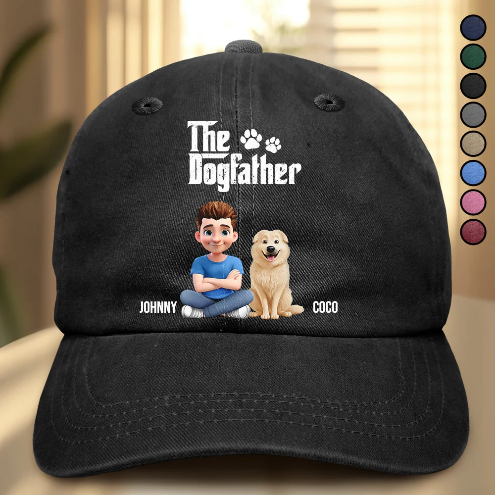 The Dogmother Dogfather - Personalized Vintage Washed Denim Cap