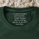 Mom - Sons,Gift For Son,Funny,Gift For Daughter - I Smile Because You Are My Son - Personalized T Shirt