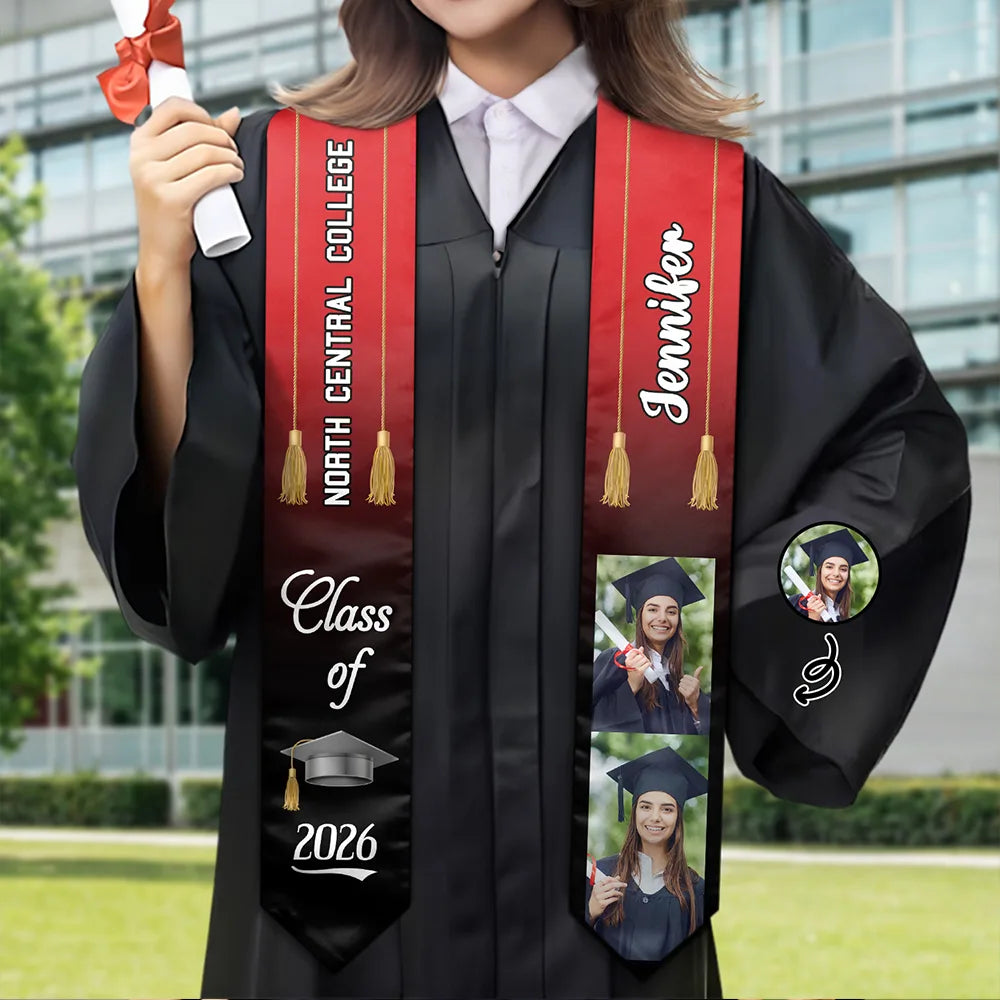 Custom Photo Class Of - Graduation Gift - Personalized Stoles