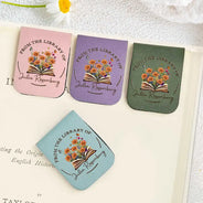 Reading,Gift For Yourself,Happy - From The Library Of, Gift For Book Lovers - Personalized Leather Magnetic Bookmark