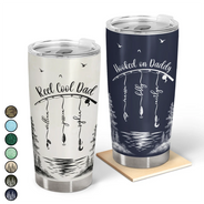 Gift For Father,Gift For Grandpa,Fishing,Non-Eng,Icon,Proud - Reel Cool Dad Grandpa - Personalized Tumbler