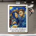 Custom Photo,Art Design,Gift For Couples,Romantic,Photo - Starry Night  - Custom Photo Starry Night Drive Safe Handsome Romantic Couple - Personalized Custom Shaped Car Visor Clip