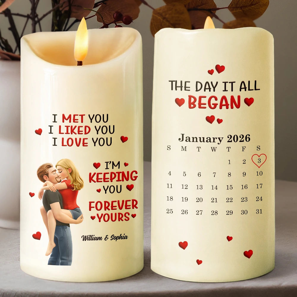 Together And Forever Yours - Personalized Flameless LED Candle