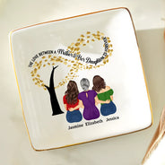 Gift For Mother,Single Mom,Mom,Daughters,Afro Mom,Gift For Women,Sons,Children,Love - Infinity Tree The Love Between A Mother & Her Daughters Sons - Personalized Ring Dish
