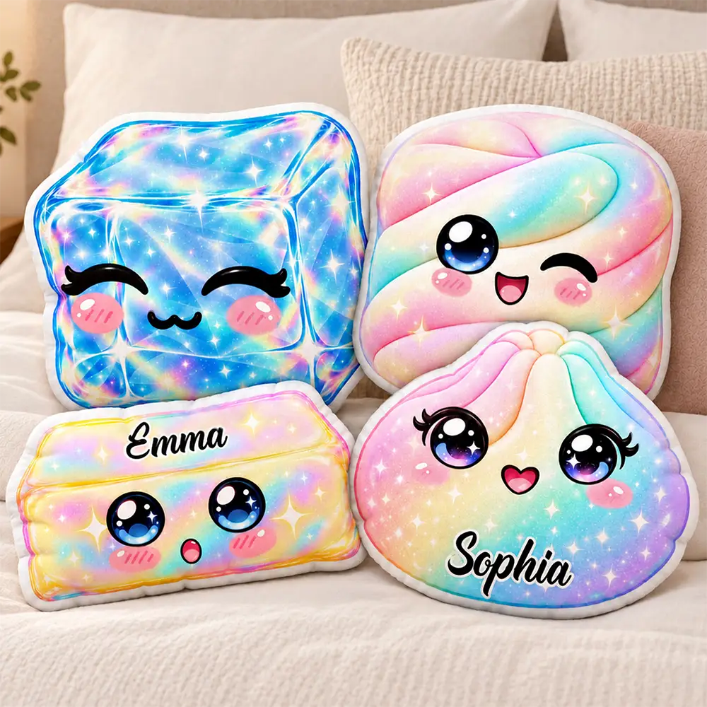 Gift For Kids Girls - Personalized Name & Rainbow Squishy Pillow