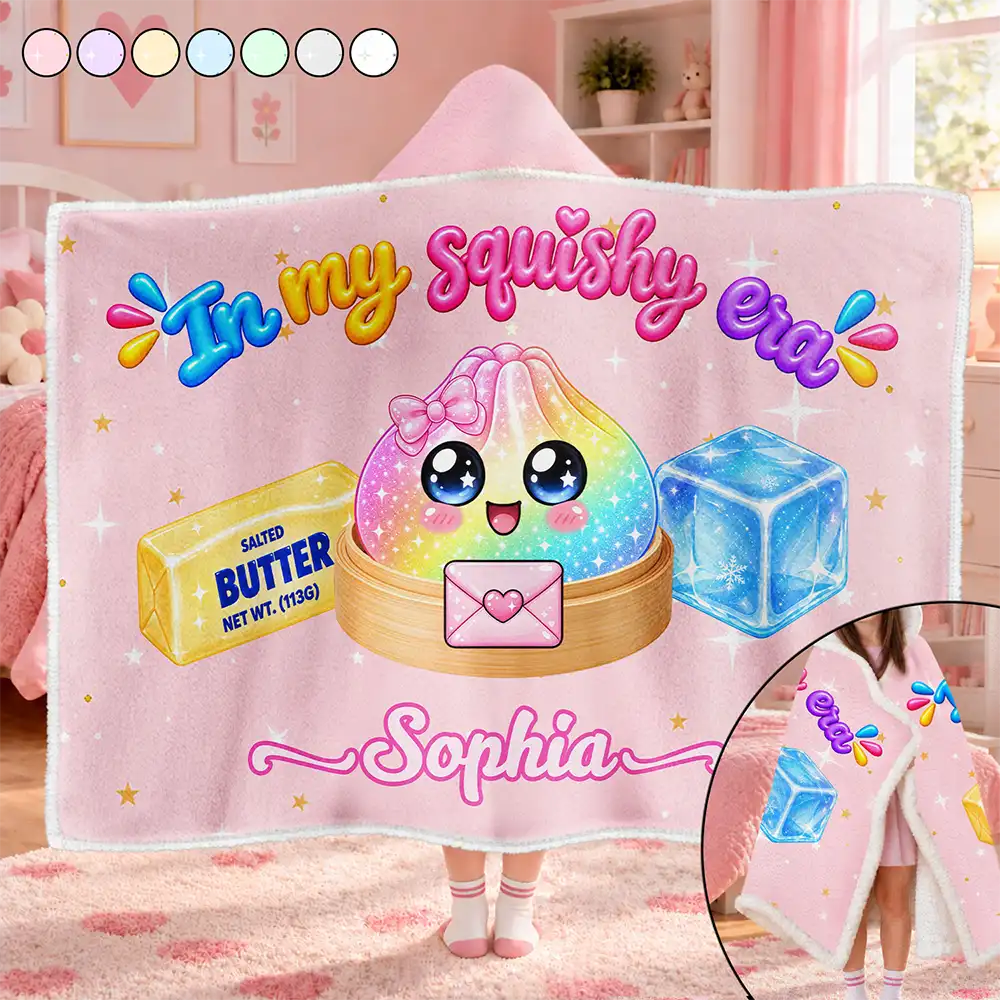 Christmas,Gift For Kids,Icon,Playful - Christmas Gift For Girls Squishy Lover - Personalized Name The Year Of Squishy Hunting Wearable Hooded Blanket
