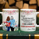 Mom - Daughters (Adult),Gift For Daughter,Gift For Women,New Mom,Happy,Top Market - 3D Inflated Effect Watching You Be A Mom Mom Daughter - Personalized White Edge-to-Edge Mug