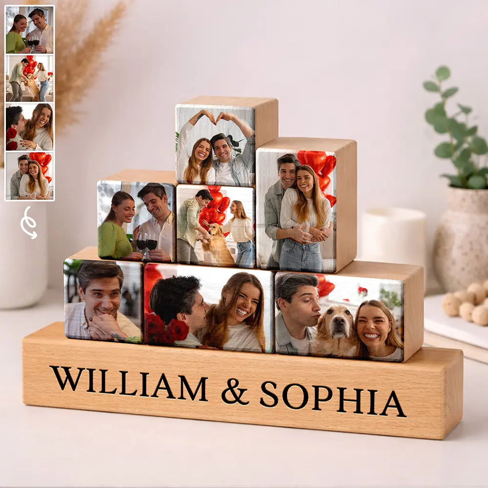 Custom Photo Couple You And Me We Got This - Personalized Wooden Stacking Photo Blocks