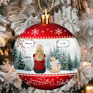 Dog Lovers, Cat Lovers, Pet Lovers, Sad, Memorial - Message I Miss You - Personalized Ball Ornament