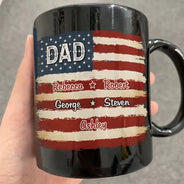 Gift For Father,Gift For Grandpa,Independence Day,Custom Text,Confident - Stars & Stripes US Flag American Dad Grandpa - Personalized Mug