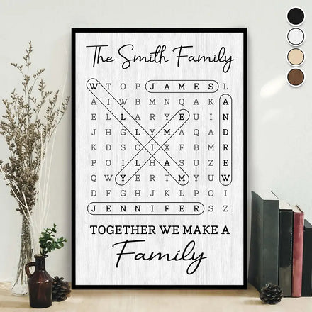 Word Search Puzzle Together We Make A Family - Personalized Poster