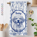 Happy, Dog Lovers, Pet Lovers, Cat Lovers - Custom Photo Pencil Sketch Dog Cat Pet Portrait Toile - Personalized Kitchen Towel