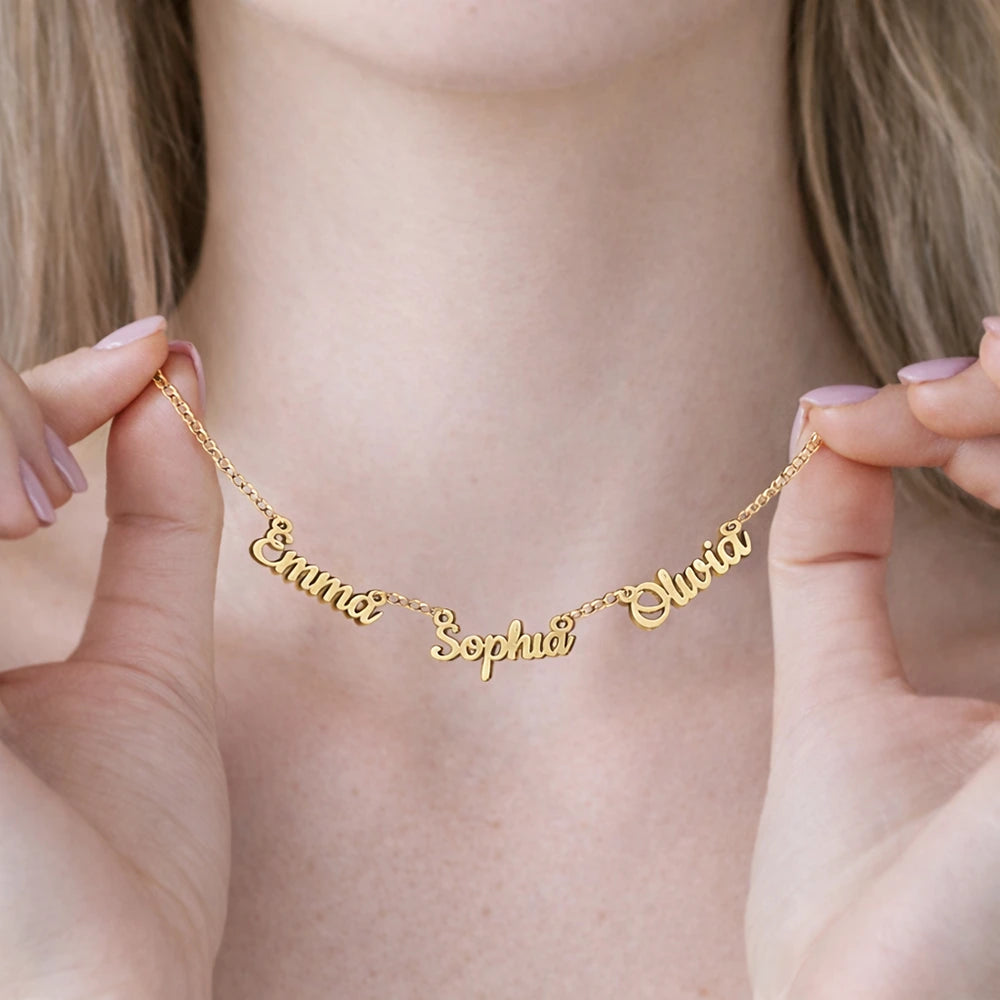 Gift For Bestie, Family, Happy - Perfect Jewelry Gift for Lover Besties Mom - Personalized Letter Necklace