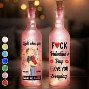 Kissing Couple I Love You Everyday Always Be By Your Side - Personalized Bottle Light