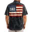 Gift For Father,Gift For Grandpa,Independence Day,Custom Text,Confident - Stars & Stripes US Flag American Dad Grandpa - Personalized Hawaiian Shirt