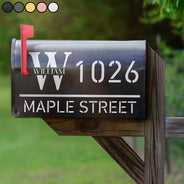 Family, Happy - Welcome House Address Number Sign - Personalized Mailbox Cover