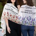 Gift For Women,Gift For Mother,Gift For Grandma,Gift For Daughter,Love,Christian - Custom Name With Bible Verse And Birth Month Flower - Personalized Lightweight Soft Shawl