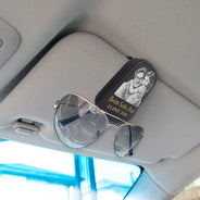Gift For Father,Gift For Grandpa,Non-Eng,Photo - Pencil Sketch (Bold),Proud - Custom Photo Bold Sketch Drive Safe Daddy Grandpa We Love You Family Portrait - Personalized Sunglasses Holder For Car Visor