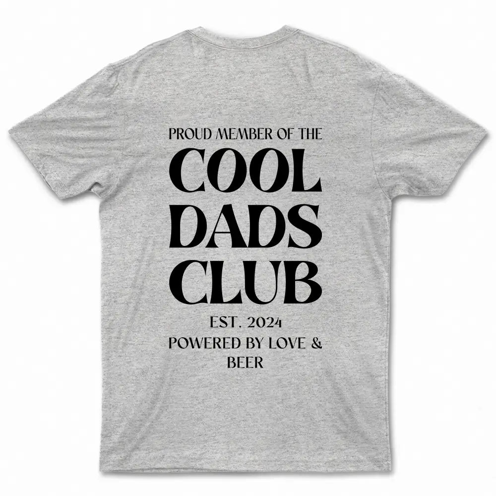 Gift For Father,Gift For Grandpa,Non-Eng,Photo - Pencil Sketch,Photo - Pencil Sketch (Dark BG),Humorous - Custom Photo Pencil Sketch Art Cool Dads Club Powered By Love - Personalized T Shirt
