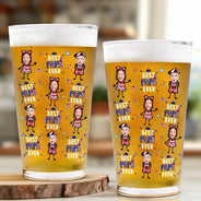 Gift For Father,Custom Photo,Independence Day,Top Market,Proud,Upload Photo - Custom Photo Stars & Stripes Best Dad Grandpa Ever - Personalized Beer Glass