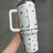 Gift For Grandpa,Gift For Father,Golf,Non-Eng,Icon,Proud - Best Dad Grandpa By Par Golf Clubs - Personalized Engraved 40oz Tumbler