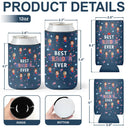 Gift For Mother,Gift For Grandma,Happy,Gift For Father,Gift For Grandpa,Independence Day,Photo,Icon,Humorous - Custom Photo Stars & Stripes Best Dad Mom Grandpa Grandma Ever - Personalized Can Cooler Sleeve