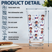 Gift For Father,Custom Photo,Independence Day,Top Market,Proud,Upload Photo - Custom Photo Stars & Stripes Best Dad Grandpa Ever - Personalized Beer Glass