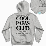 Gift For Father,Gift For Grandpa,Non-Eng,Photo - Pencil Sketch,Photo - Pencil Sketch (Dark BG),Humorous - Custom Photo Pencil Sketch Art Cool Dads Club Powered By Love - Personalized T Shirt