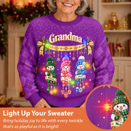 Christmas,Gift For Grandma,Gifts For Her,Icon,Sentimental - Christmas Gift For Grandma - Personalized Grandkids Snowmen Unisex Ugly Sweater