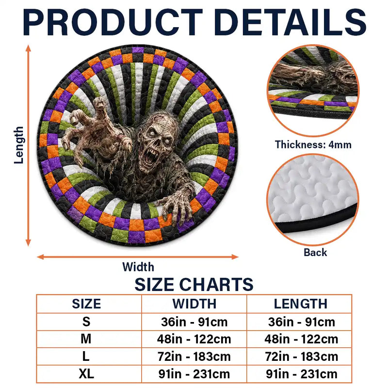 Top Market,Humorous,Halloween,Gift For Yourself,Icon - Halloween 3D Effect Skeleton Witch Horor Vortex Quilted Doormat - Personalized Custom Shaped Rug