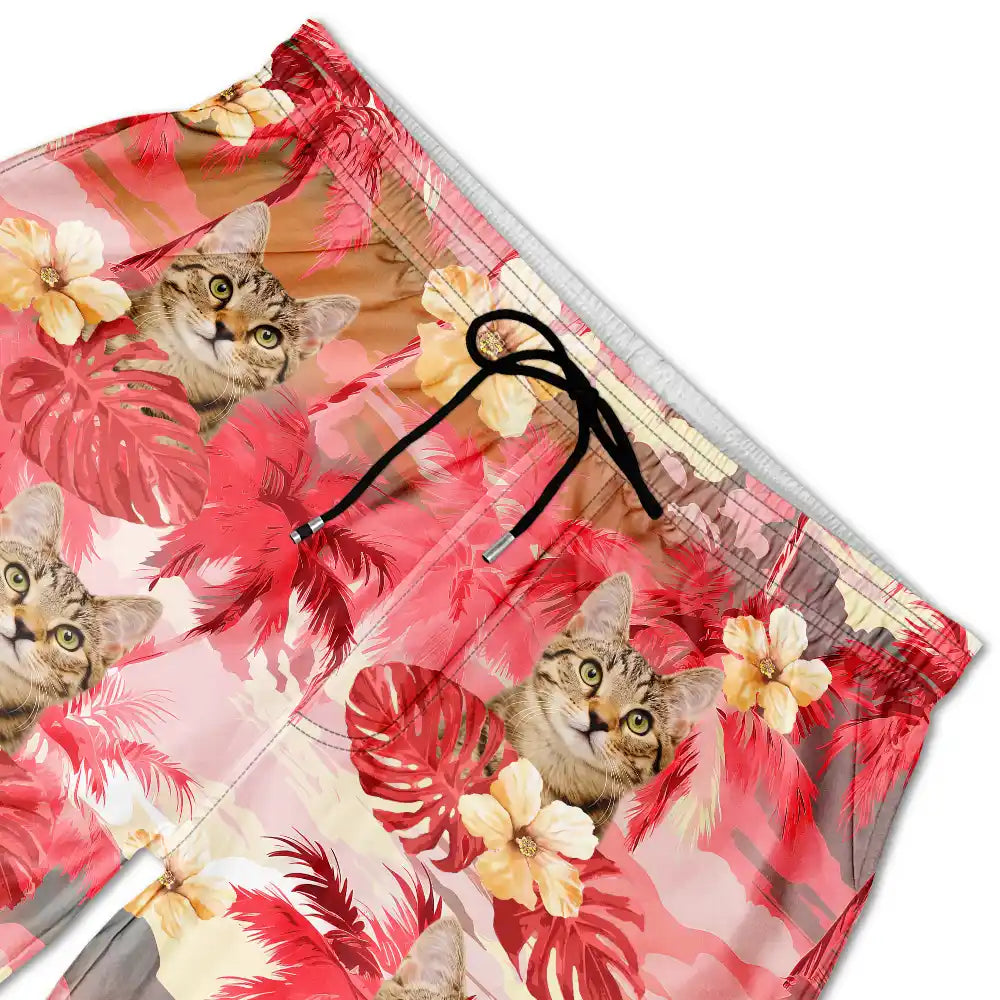 Custom Photo Beach Summer Tropical Fun Face Vacation Vibe - Personalized Unisex Beach Shorts