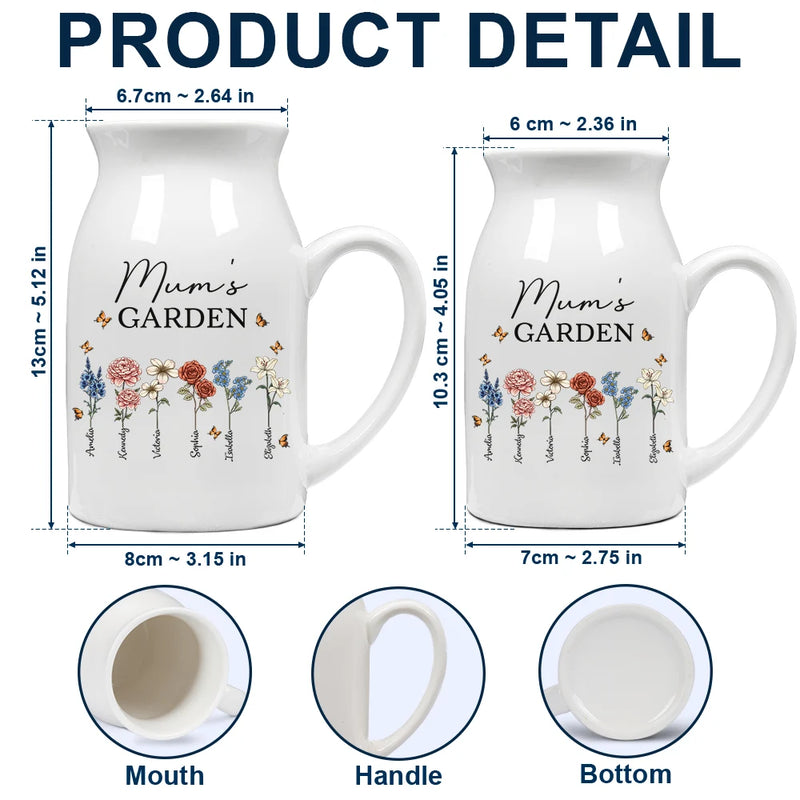 Grandma's Garden Birth Flowers - Personalized Ceramic Flower Vase