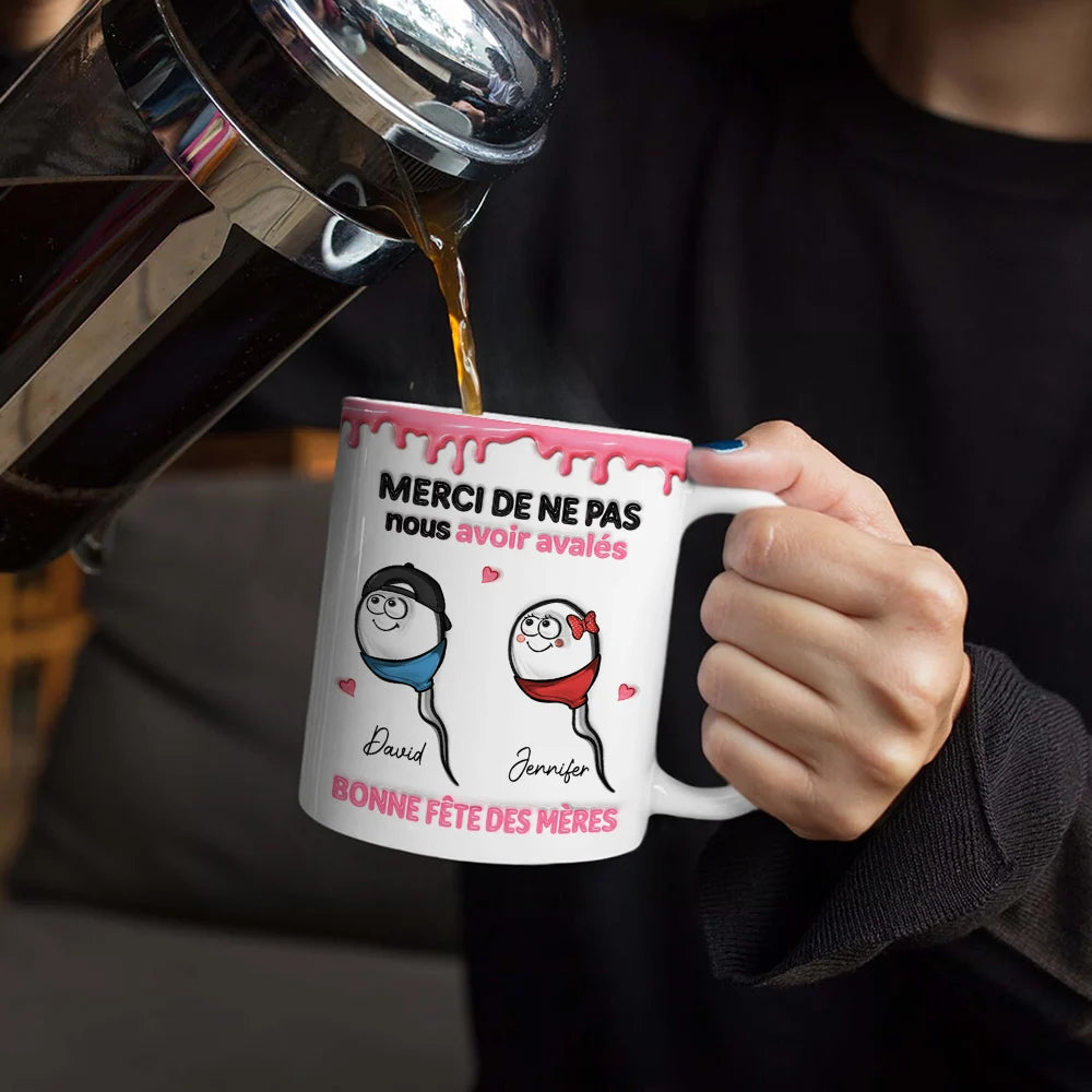 Merci De Ne Pas Avoir Avalé - Impression Effet 3D Gonflé - Tasse Personnalisée