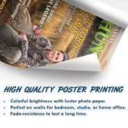 Custom Photo, Gift For Men, Gift For Yourself, Gifts For Him, Happy, Hunting, Remove BG Photo, Top Market - Decor Gift For Hunters - Personalized Custom Photo Moments Like This Are Earned Magazine Style Poster