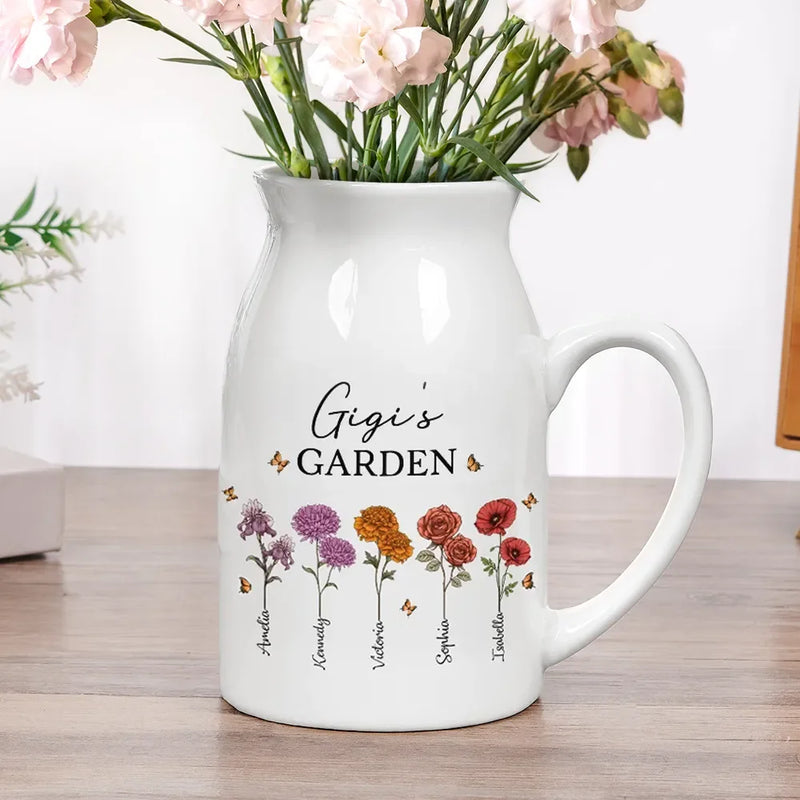 Grandma's Garden Birth Flowers - Personalized Ceramic Flower Vase