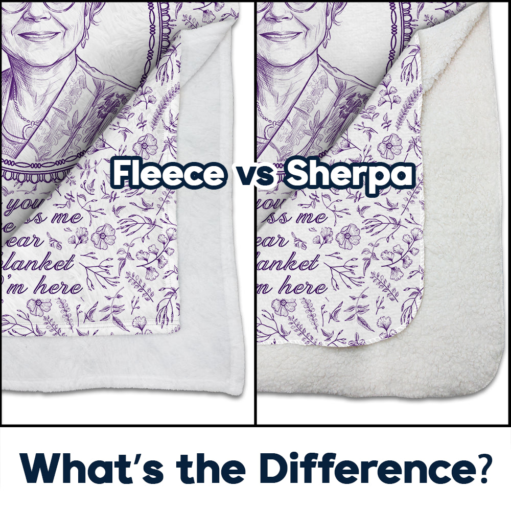 Art Design,Memorial Loved One,Cozy,Gift For Yourself,Memorial,Photo - Pencil Sketch - Remove BG - Custom Photo Pencil Sketch I'm Always With You Portrait Memorial Remembrance - Personalized Fleece Blanket, Sherpa Blanket
