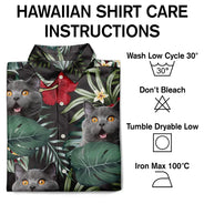 Custom Photo Black Tropical Funny Family Pet Face - Gift For Men, Best Friends, Siblings, Dog And Cat Lovers - Personalized Custom Hawaiian Shirt