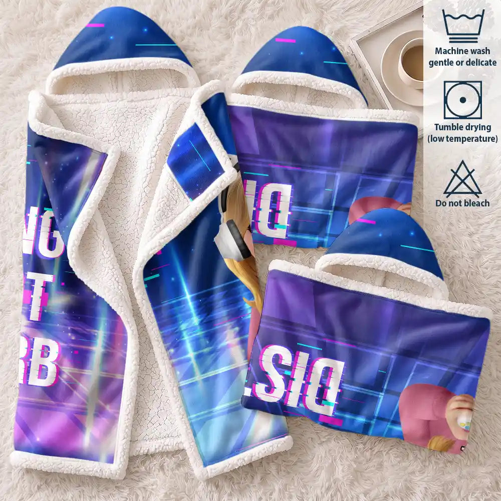I Am Gaming Do Not Disturb 3D Effect Gamer - Personalized Wearable Hooded Blanket