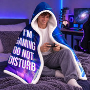 I Am Gaming Do Not Disturb 3D Effect Gamer - Personalized Wearable Hooded Blanket
