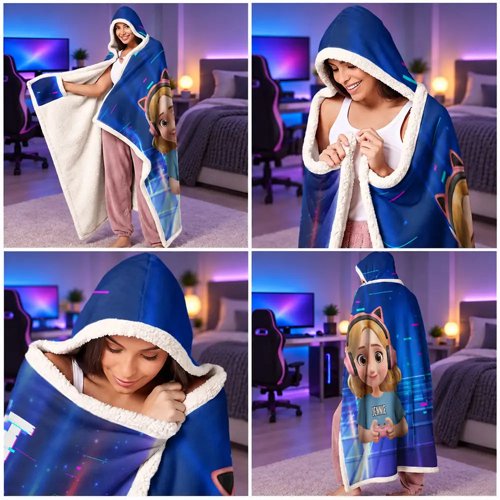 I Am Gaming Do Not Disturb 3D Effect Gamer - Personalized Wearable Hooded Blanket