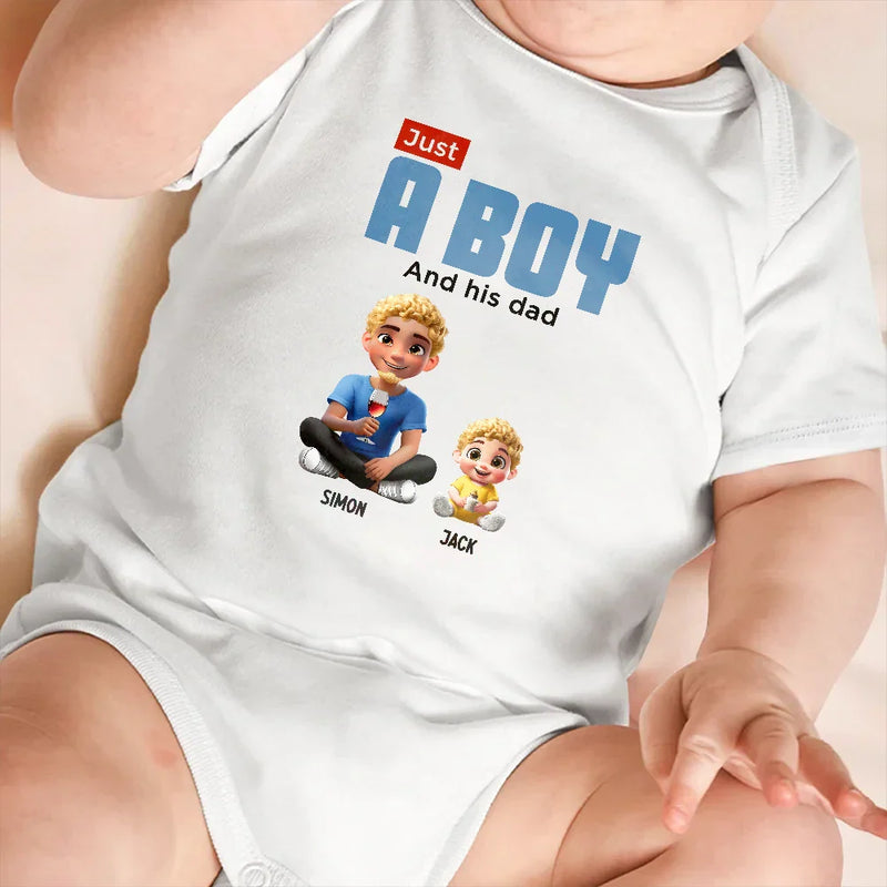 Just A Dad And His Girl 3D Cartoon - Personalized T Shirt