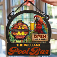 Open For The Season - Personalized Window Hanging Suncatcher Ornament