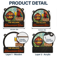 Open For The Season - Personalized Window Hanging Suncatcher Ornament