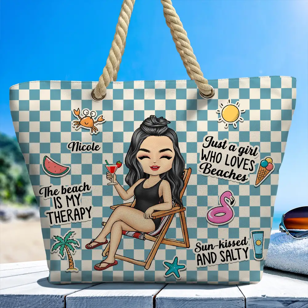 The Beach Is My Therapy - Personalized Beach Bag